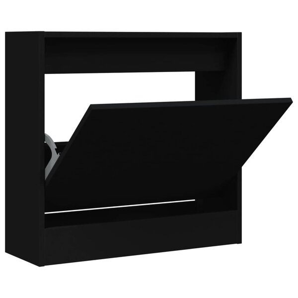 vidaXL Armoire à chaussures noir 60x21x57 cm bois d'ingénierie