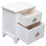 vidaXL Table de chevet 2 Pièces avec 2 tiroirs Blanc