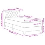vidaXL Lit à ressorts ensachés avec matelas gris foncé  100x200 cm  velours