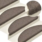 vidaXL Tapis d'escalier autocollants 20 pièces 65 x 21 x 4 cm Beige Demi-rond Grand