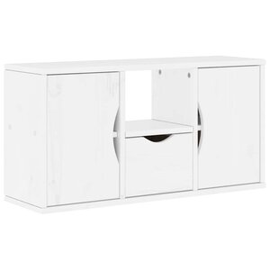 vidaXL Meuble TV avec tiroir ODDA blanc 79x24x40 cm bois massif pin