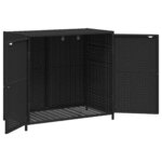 vidaXL Armoire de rangement de jardin noir 83x45x76 cm résine tressée