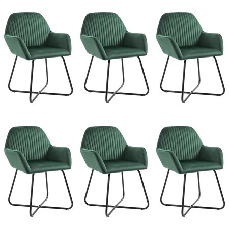 vidaXL Chaises à manger lot de 6 vert velours