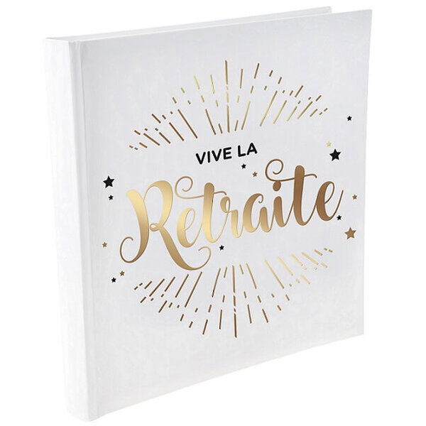 Livre d'or retraite blanc et or (x1) REF/5728