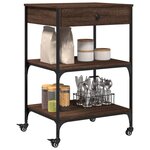 vidaXL Chariot de cuisine chêne marron 60x48x89 5 cm bois d'ingénierie