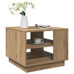 vidaXL Table basse chêne artisanal 55x55x42 cm bois d'ingénierie
