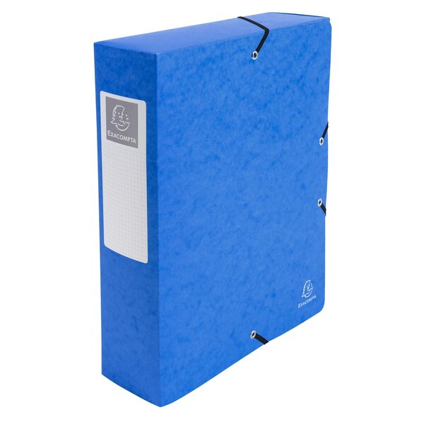 Boite De Classement Exabox Dos 80mm Carte Lustrée - A4 - Bleu - X 6 - Exacompta