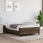 vidaXL Sommier à lattes de lit et matelas marron foncé 120x190cm tissu