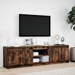 vidaXL Meuble TV avec LED chêne fumé 180x34x50 cm bois d'ingénierie