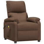 vidaXL Fauteuil électrique de massage Marron Tissu