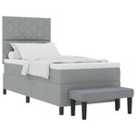 vidaXL Lit à ressorts avec matelas Gris clair 100 x 200 cm tissu