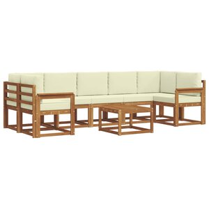 vidaXL Ensemble de canapés d'extérieur 8 pc Naturel et Crème