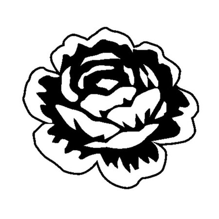 Tampon bois Rose 3 7 x 4 cm