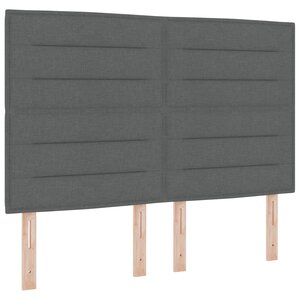 Box Spring avec Matelas vidaXL Gris Foncé 160x200 cm Tissu