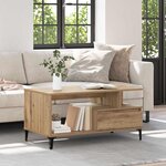 vidaXL Table basse chêne artisanal 90 x 49 x 45 cm Bois d'ingénierie