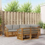 vidaXL Ensemble de canapé d'angle 7 Pièces Gris Naturel et Clair