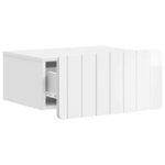 vidaXL Cabinet de chevet mural 2 Pièces Blanc brillant 49 x 34 5 x 24 cm