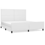 vidaXL Cadre de lit avec tête de lit Blanc 160x200 cm Similicuir