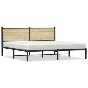 vidaXL Cadre de lit en métal sans matelas chêne sonoma 183x213 cm