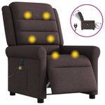 vidaXL Fauteuil de massage inclinable électrique Marron foncé Tissu
