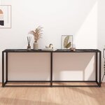 vidaXL Table console Marbre noir 200x35x75 5 cm Verre trempé