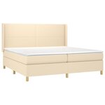 vidaXL Sommier à lattes de lit matelas et LED Crème 200x200 cm Tissu