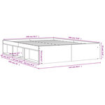 vidaXL Cadre de lit chêne fumé 140x190 cm