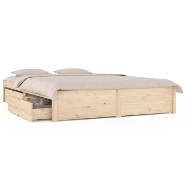 vidaXL Cadre de lit sans matelas avec tiroirs 120x200 cm