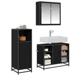 vidaXL Ensemble de mobilier de salle de bain 3 Pièces Chêne noir