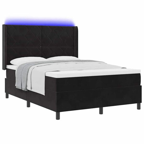 vidaXL Lit à ressorts avec tête de lit Noir 140 x 190 cm Velours