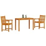 vidaXL Ensemble de salle à manger pour jardin 3 Pièces Marron