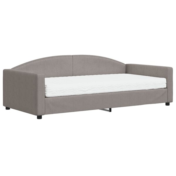 vidaXL Lit de jour avec matelas taupe 100x200 cm tissu