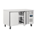 Table réfrigérée positive inox 228 l - 2 portes - polar - r600a - acier inoxydable2228pleine x600xmm