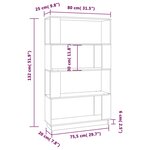 vidaXL Bibliothèque/Séparateur de pièce Noir 80x25x132 cm Pin massif