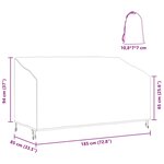 vidaXL Housse de banc de jardin Noir 185 x 85 x 65 / 94 cm Tissu 210D