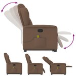 vidaXL Fauteuil de massage inclinable Marron Tissu
