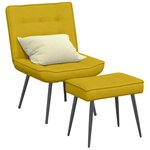 vidaXL Chaise de relaxation avec tabouret jaune velours