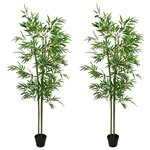 vidaXL Arbre en Bambou Artificiel 2 Pièces Vert 60 x 18 x 190 cm