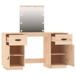 vidaXL Ensemble de coiffeuse avec LED Bois de pin solide