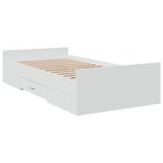 vidaXL Cadre de lit avec tiroirs blanc 75x190 cm bois d'ingénierie