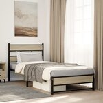 vidaXL Cadre de lit en métal sans matelas chêne sonoma 90x200 cm