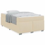 vidaXL Cadre de lit Crème 120 x 200 cm tissu