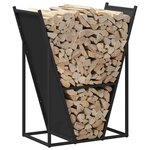 vidaXL Portant de bois chauffage noir 69 5x35x81 cm