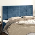 vidaXL Têtes de lit 4 Pièces Bleu foncé 80x5x78/88 cm Velours
