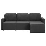 vidaXL Canapé-lit modulaire 3 places Gris foncé Tissu