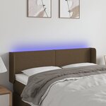 vidaXL Tête de lit à LED Marron foncé 147x16x78/88 cm Tissu