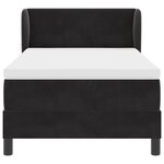 Lit avec sommier tapissier vidaXL et matelas noir 100x200 cm en velours