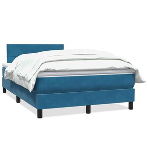 vidaXL Sommier à lattes de lit et matelas bleu foncé 120x210cm velours