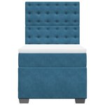 vidaXL Sommier à lattes de lit avec matelas bleu 80x200 cm velours