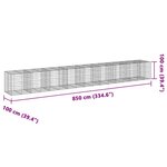 vidaXL Panier gabion avec couvercle 850x100x100 cm fer galvanisé